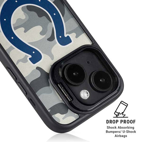 NFL Indianapolis Colts Camo iPhone 15 Kickstand Case